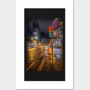 Manchester Night Street View Posters and Art